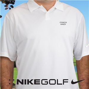 Personalized Embroidered Name Nike Dri-FIT Golf Polo - White Polo - Medium (Size Adult 38-41) by Gifts For You Now