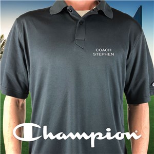Personalized Embroidered Chest Black Champion Polo Shirt - Black Polo - Small Polo Shirt by Gifts For You Now