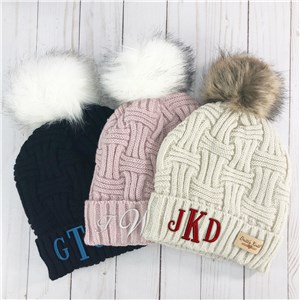 Personalized Monogram Cable Knit Hat by Gifts For You Now