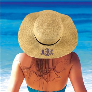 Personalized Embroidered Monogram Tan Sun Hat by Gifts For You Now
