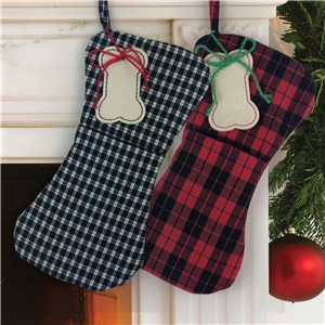 Personalized Plaid Bone Stocking by Gifts For You Now