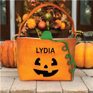 Personalized Embroidered Pumpkin Trick Or Treat Bag by Gifts For You Now