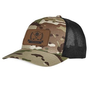 Personalized Crossed Golf Clubs Camo Trucker Hat with Patch by Gifts For You Now
