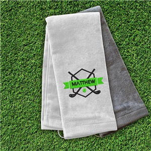 Personalized Embroidered Golf Crest Golf Towel by Gifts For You Now