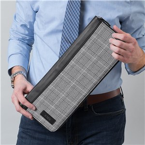 Personalized Engraved Monogram Plaid Tie Case by Gifts For You Now