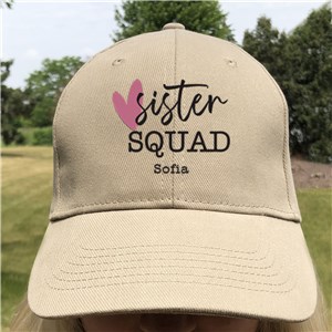 Personalized Embroidered Sister Squad Baseball Hat by Gifts For You Now