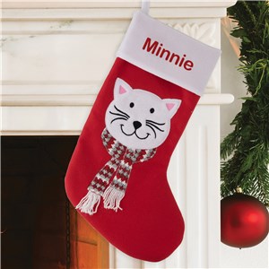 Personalized Embroidered Cat Stocking by Gifts For You Now