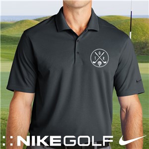 Personalized Embroidered Monogram Golf Clubs Anthracite Nike Polo Shirt 2.0 - Anthracite - Medium (Size Adult 37.5-41) by Gifts For You Now