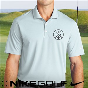 Personalized Embroidered Monogram Golf Clubs Blue Tint Nike Polo Shirt 2.0 - Blue Tint - Medium (Size Adult 37.5-41) by Gifts For You Now