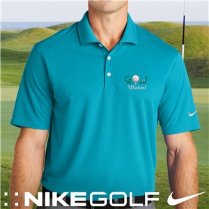 Personalized Embroidered Golf Tidal Blue Nike Polo Shirt 2.0 - Tidal Blue - Large (Size Adult 41-44) by Gifts For You Now