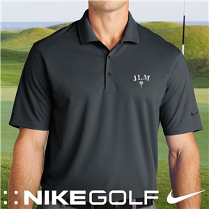 Personalized Embroidered Golf Ball Wreath Initials Anthracite Nike Polo Shirt 2.0 - Anthracite - Large (Size Adult 41-44) by Gifts For You Now