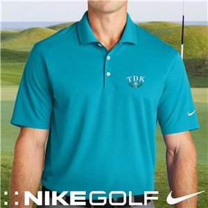 Personalized Embroidered Golf Ball Wreath Initials Tidal Blue Nike Polo Shirt 2.0 - Tidal Blue - Medium (Size Adult 37.5-41) by Gifts For You Now