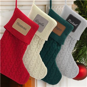 Personalized Vintage Cable Knit Stocking with Patch by Gifts For You Now