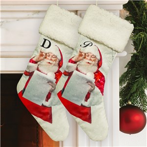 Personalized Initial Santa Christmas List Stocking by Gifts For You Now