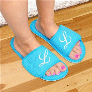Personalized Embroidered Spa Slippers - White - Adult Medium (Size 8-9) by Gifts For You Now