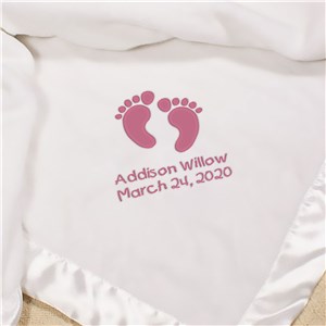 Image of Embroidered Baby Girl Fleece Blanket