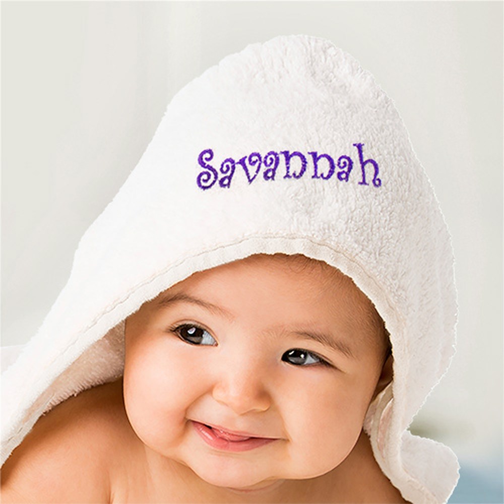 Embroidered Name Hooded Baby Towel E347840