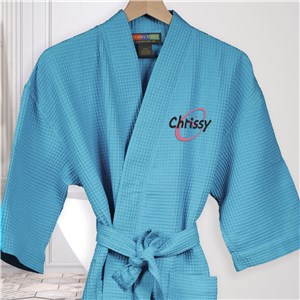 Personalized Embroidered Initial & Name Waffle Weave Robe by Gifts For You Now