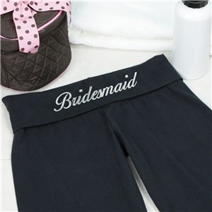 Personalized Embroidered Bridal Party Yoga Pant - Black - Adult Medium by Gifts For You Now