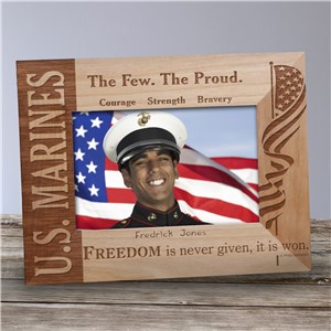 Personalized U.S. Marines Wood Picture Frame by Gifts For You Now