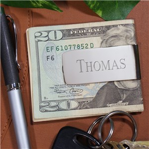 Personalized Elongated Silver money clip by Gifts For You Now