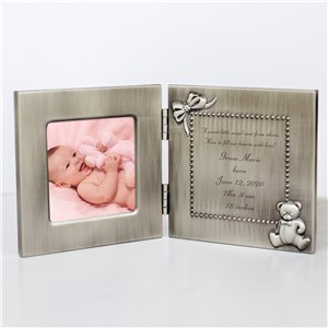 Image of New Baby "She's All Heart" Personalized Silver Photo Frame