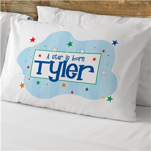 Image of New Baby "A Star Is Born" Personalized Pillowcase