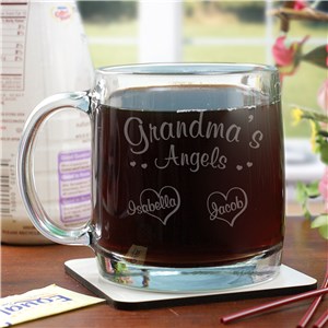 Image of Angels of My Heart Personalized Glass Mug