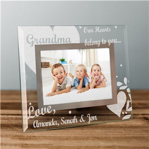 Personalized Engraved Our Hearts Belong To Glass Picture Frame by Gifts For You Now