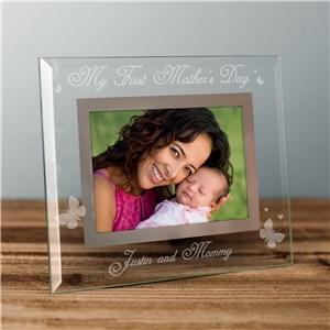 Image of Engraved My First Mother's Day Glass Frame