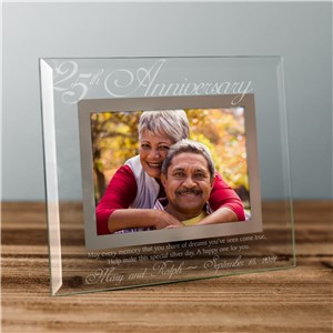 Image of 25th Anniversary Glass Picture Frame