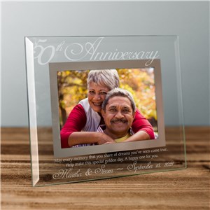 Image of 50th Anniversary Glass Picture Frame