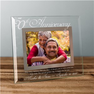 Personalized 50th Anniversary Glass Picture Frame by Gifts For You Now