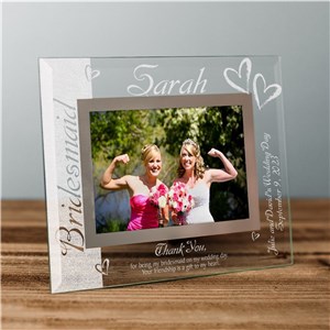 Personalized Bridesmaid Glass Picture Frame by Gifts For You Now