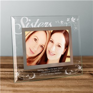 Personalized Engraved Sister Glass Picture Frame by Gifts For You Now