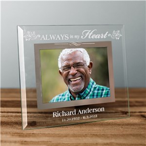 Personalized Memorial Engraved Glass Frame by Gifts For You Now
