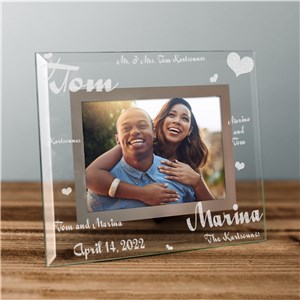 Personalized Mr. and Mrs. Wedding Glass Picture Frame by Gifts For You Now