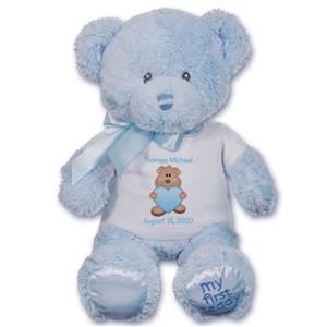 Personalized New Baby Blue Bear by Gifts For You Now