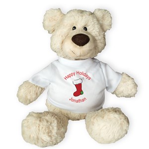 Personalized Happy Holidays Pinchy Bear by Gifts For You Now