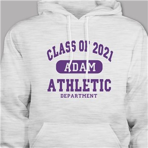Image of Personalized Class of Athletic Graduation Hooded Sweatshirt