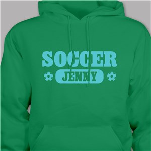 Personalized Soccer Youth Hooded Sweatshirt - Pink - Youth L 10/12 (Chest Width 19") by Gifts For You Now