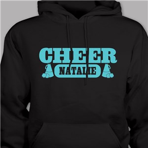 Personalized Cheer Youth Hooded Sweatshirt - Pink - Youth L 10/12 (Chest Width 19") by Gifts For You Now