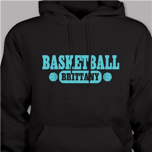 Personalized Basketball Youth Hooded Sweatshirt - Pink - Youth L 10/12 (Chest Width 19") by Gifts For You Now