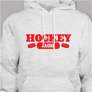 Personalized Hockey Youth Hooded Sweatshirt - Pink - Youth L 10/12 (Chest Width 19") by Gifts For You Now