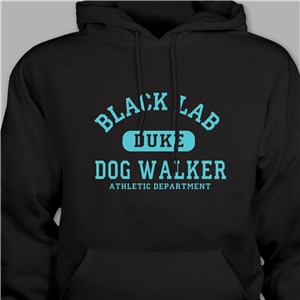 Personalized Dog Walker Athletic Dept. Hooded Sweatshirt - White Hooded - Adult XL (Chest Width 26") by Gifts For You Now