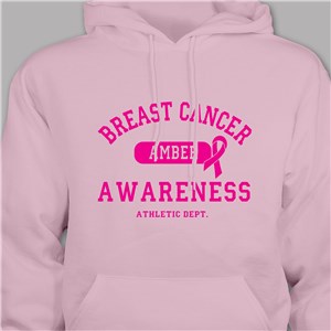 Personalized Breast Cancer Awareness Hooded Sweatshirt - Pink Hooded - Adult L (Chest Width 24") by Gifts For You Now