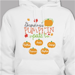 Personalized Pumpkin Patch Hooded Sweatshirt - White Hooded - Adult L (Chest Width 24") by Gifts For You Now