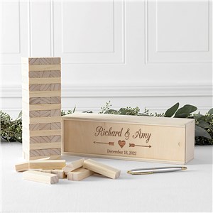 Personalized Engraved Arrows and Heart Wedding Blocks by Gifts For You Now