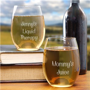 Personalized Engraved Any Message Stemless Wine Glass by Gifts For You Now