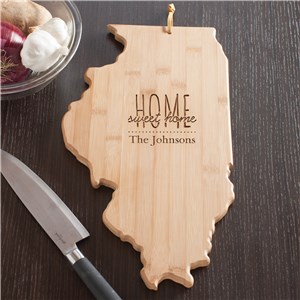 Personalized Home Sweet Home Illinois State Cutting Board by Gifts For You Now